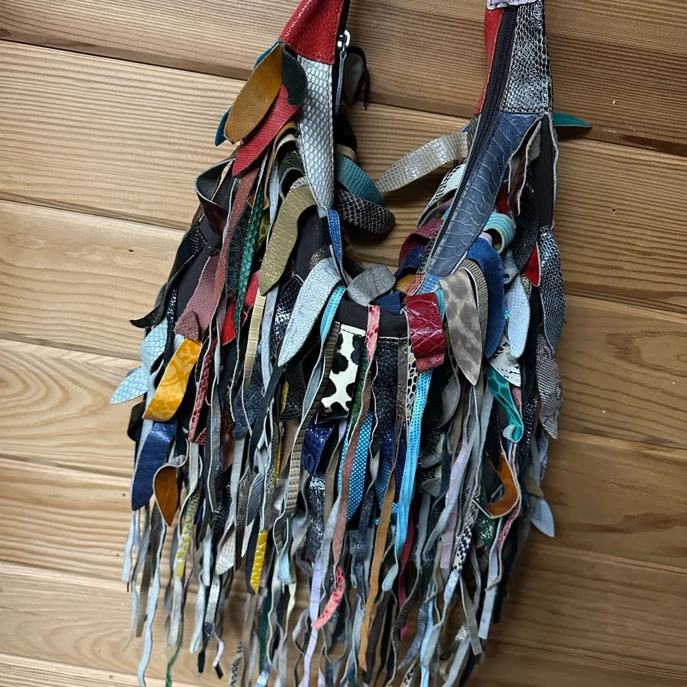 Nala Russo Multicolor Fringe Shoulder Bag
